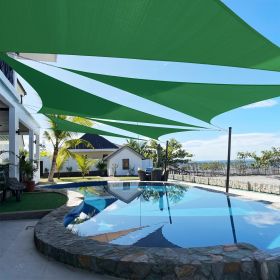Artpuch Custom Size Dark Green Sun Shade Sail Triangle Canopy 185 GSM Durable Fabric UV Block Awning for Outdoor Patio Garden Backyard (Customized Ava (Color: Dark Green, size: 15X28X28)