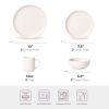 12-Piece Stoneware Dinnerware Sets with Mugs | Microwave & Dishwasher Safe | Non-Toxic Dinner Plates Bowls Set | Stackable Matte Glaze Kitchenware for