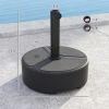 Outsunny Round Patio Umbrella Base Holder, Heavy Duty Outdoor Umbrella Stand Base, Filled Up to 44lbs with Stand or 40lbs with Water for Garden