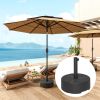 Outsunny Round Patio Umbrella Base Holder, Heavy Duty Outdoor Umbrella Stand Base, Filled Up to 44lbs with Stand or 40lbs with Water for Garden