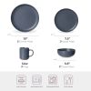 12-Piece Stoneware Dinnerware Sets with Mugs | Microwave & Dishwasher Safe | Non-Toxic Dinner Plates Bowls Set | Stackable Matte Glaze Kitchenware for